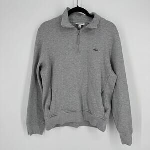 Lacoste sweatshirt womens large L quarter zip pullover preppy athleisure casual